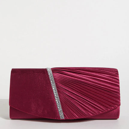 حقيبة كف ساتان بغطاء مرصع للمناسبات