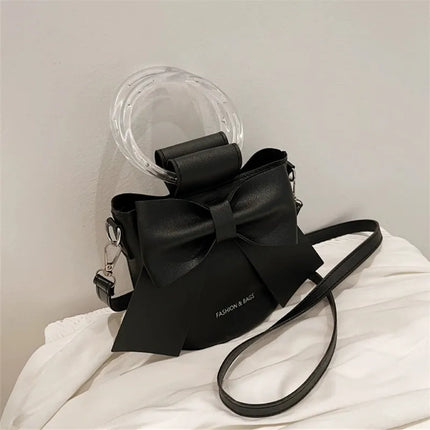 حقيبة يد وكتف بحزام قابل للفصل وفيونكة