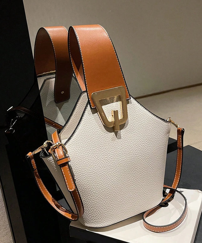 حقيبة يد وكتف بألوان متباينة عصرية