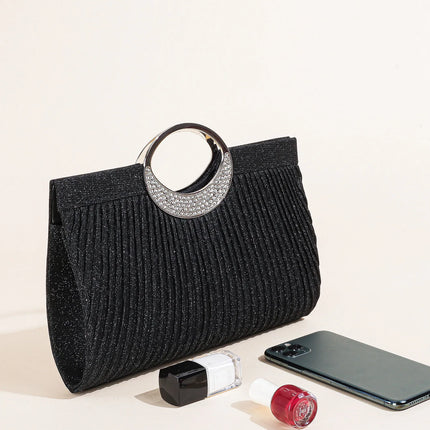 حقيبة كف مزخرفة بمقبض علوي