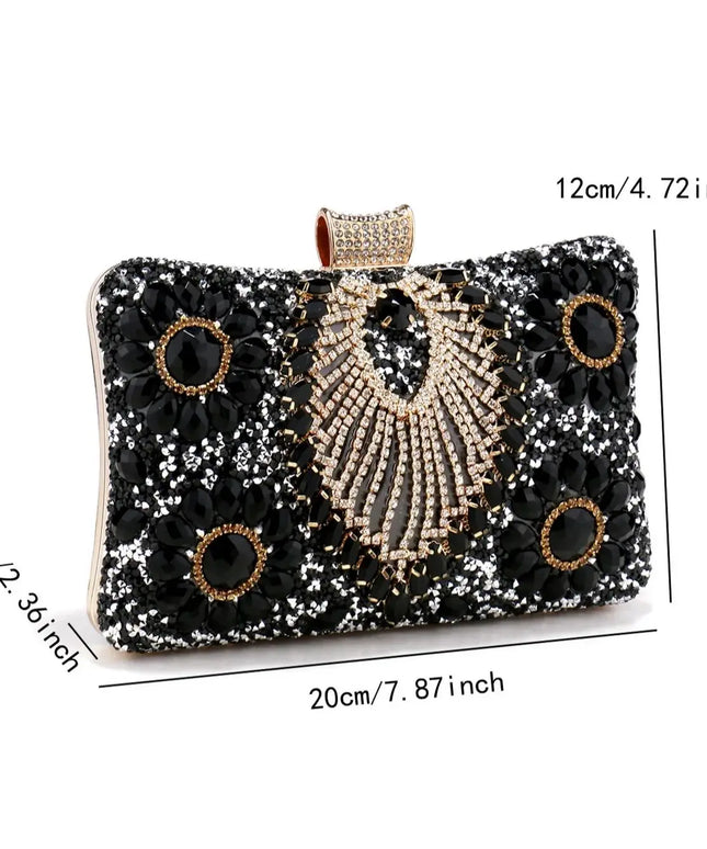 حقيبة كف للحفلات بزهرة بارزة