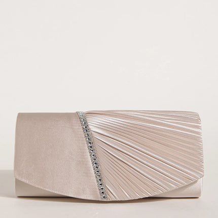 حقيبة كف ساتان بغطاء مرصع للمناسبات