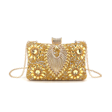 حقيبة كف للحفلات بزهرة بارزة