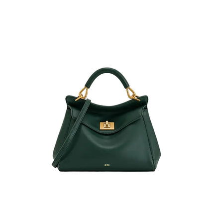 حقيبة كتف جلدية ناعمة بمشبك قفل