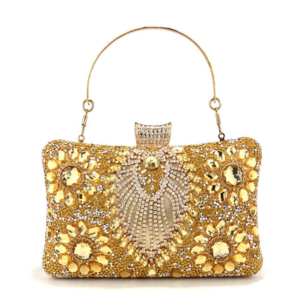 حقيبة كف للحفلات بزهرة بارزة