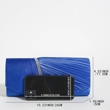 حقيبة كف ساتان بغطاء مرصع للمناسبات