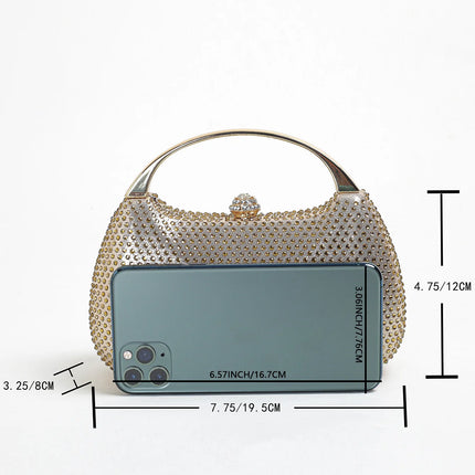 حقيبة كف مرصعة بالكامل بأحجار لامعة