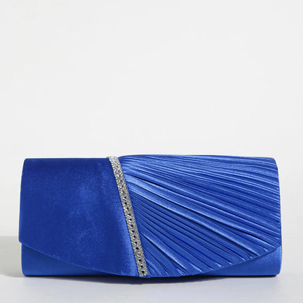 حقيبة كف ساتان بغطاء مرصع للمناسبات