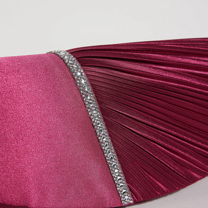 حقيبة كف ساتان بغطاء مرصع للمناسبات