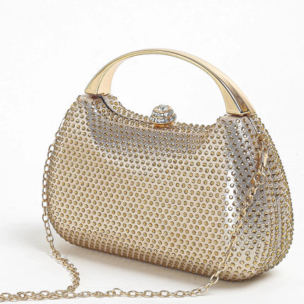 حقيبة كف مرصعة بالكامل بأحجار لامعة