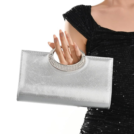 حقيبة كف صلبة بمقبض علوي لامع