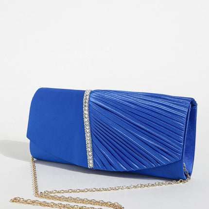 حقيبة كف ساتان بغطاء مرصع للمناسبات