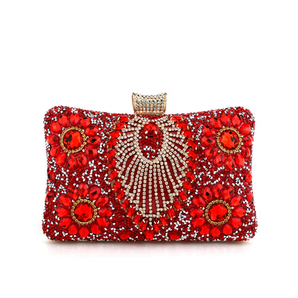 حقيبة كف للحفلات بزهرة بارزة