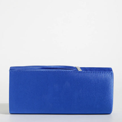 حقيبة كف ساتان بغطاء مرصع للمناسبات