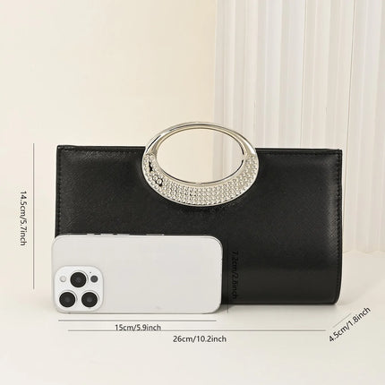 حقيبة كف صلبة بمقبض علوي لامع