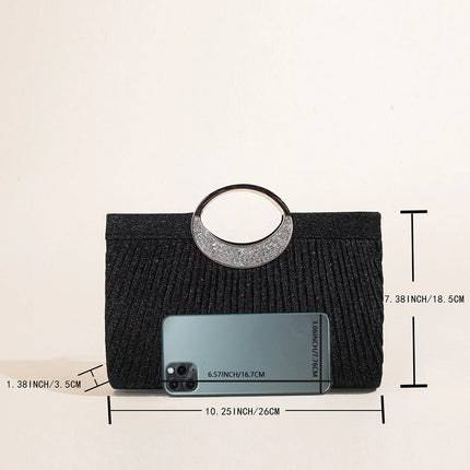 حقيبة كف مزخرفة بمقبض علوي