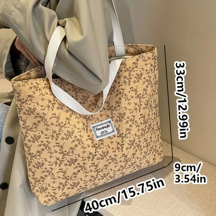 حقيبة كتف بنقوش ملونة وجيوب متعددة