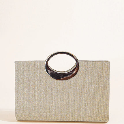 حقيبة كف مزخرفة بمقبض علوي