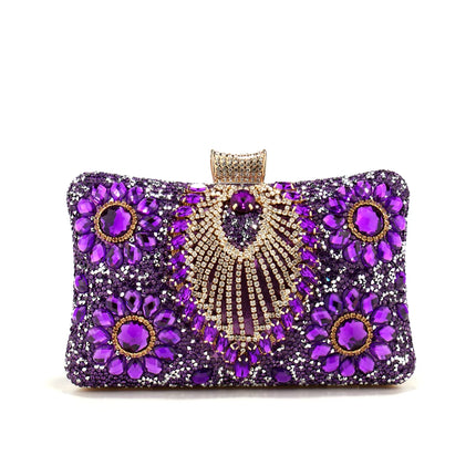 حقيبة كف للحفلات بزهرة بارزة