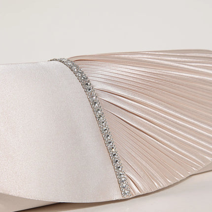 حقيبة كف ساتان بغطاء مرصع للمناسبات