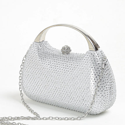 حقيبة كف مرصعة بالكامل بأحجار لامعة