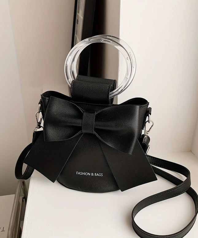 حقيبة يد وكتف بحزام قابل للفصل وفيونكة