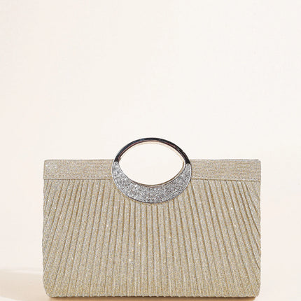 حقيبة كف مزخرفة بمقبض علوي