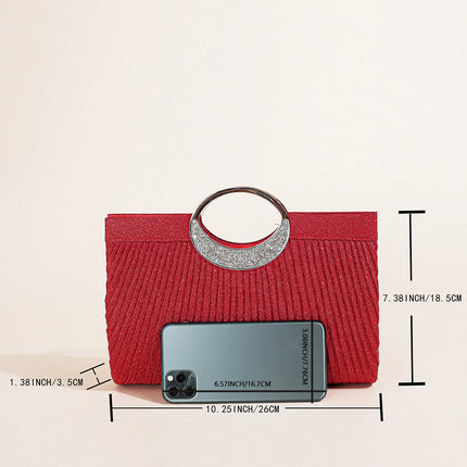 حقيبة كف مزخرفة بمقبض علوي