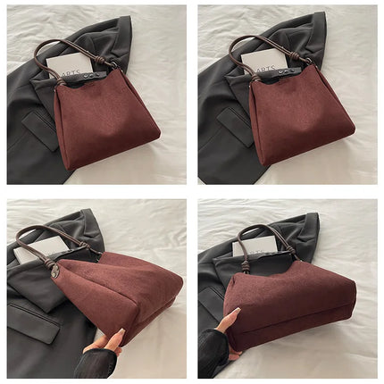 حقيبة يد كبيرة بتصميم مفتوح ومقبض واحد