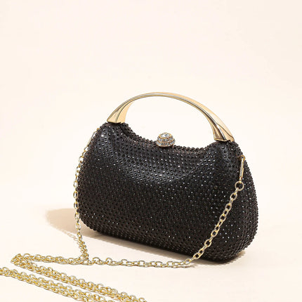 حقيبة كف مرصعة بالكامل بأحجار لامعة