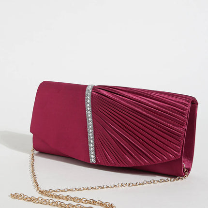 حقيبة كف ساتان بغطاء مرصع للمناسبات