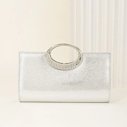 حقيبة كف صلبة بمقبض علوي لامع