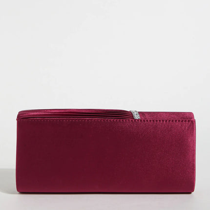 حقيبة كف ساتان بغطاء مرصع للمناسبات