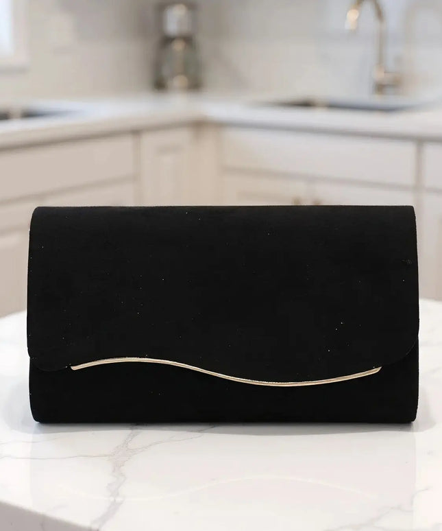 حقيبة ظرف مخملية صلبة بسلسلة معدنية