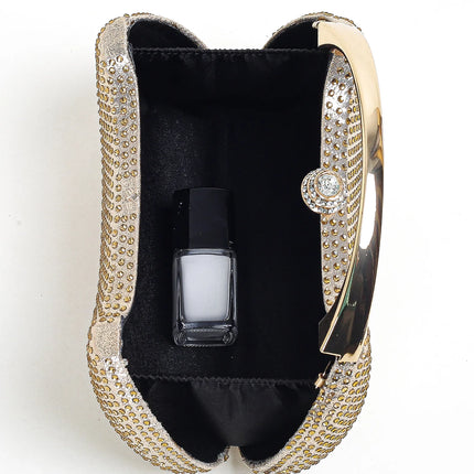 حقيبة كف مرصعة بالكامل بأحجار لامعة