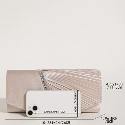 حقيبة كف ساتان بغطاء مرصع للمناسبات