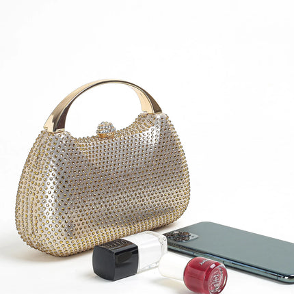 حقيبة كف مرصعة بالكامل بأحجار لامعة