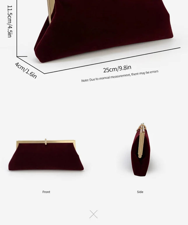 حقيبة مخملية صغيرة بسلسلة معدنية