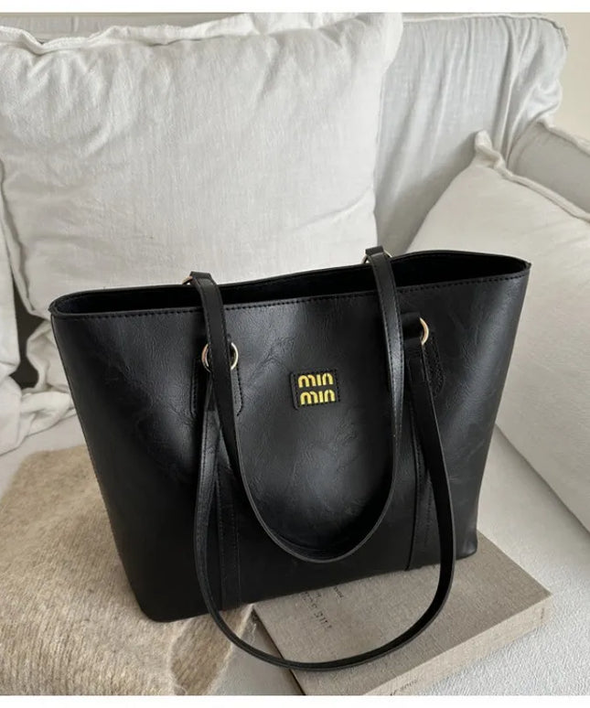 حقيبة يد واسعة بمقابض مزدوجة للعمل