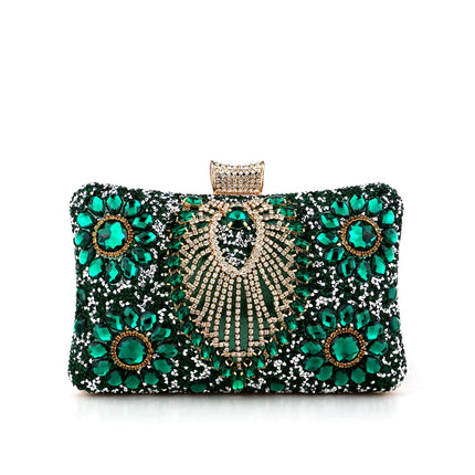 حقيبة كف للحفلات بزهرة بارزة