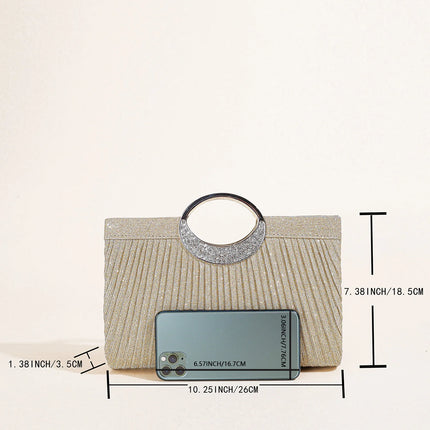 حقيبة كف مزخرفة بمقبض علوي