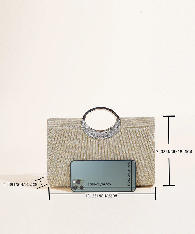 حقيبة كف مزخرفة بمقبض علوي