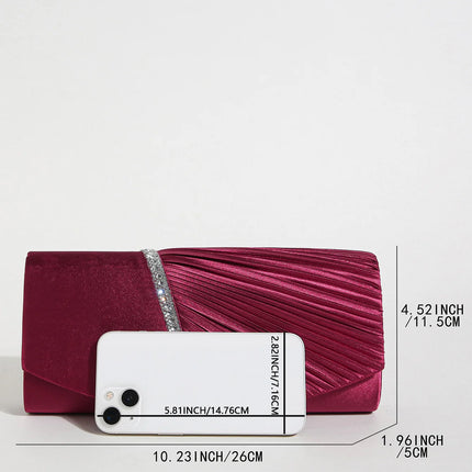 حقيبة كف ساتان بغطاء مرصع للمناسبات