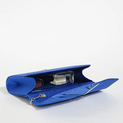 حقيبة كف ساتان بغطاء مرصع للمناسبات