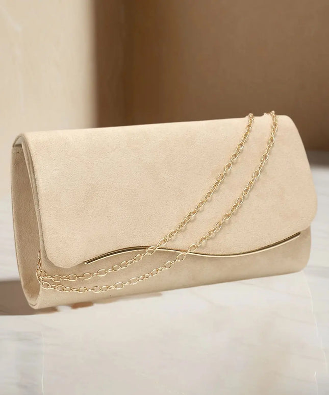 حقيبة ظرف مخملية صلبة بسلسلة معدنية