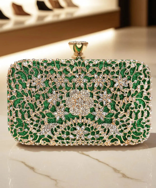حقيبة كف مفرغة مرصعة بالأحجار اللامعة