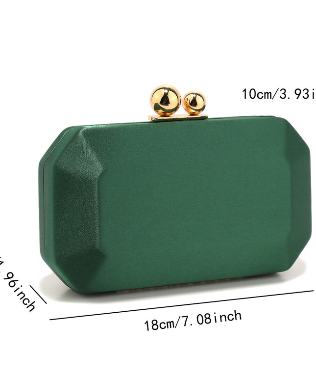 حقيبة كف ساتان لامع بغطاء قلاب