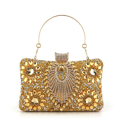 حقيبة كف للحفلات بزهرة بارزة