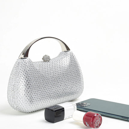 حقيبة كف مرصعة بالكامل بأحجار لامعة