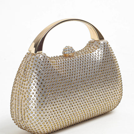 حقيبة كف مرصعة بالكامل بأحجار لامعة
